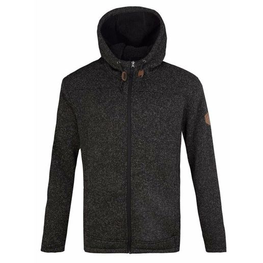 Free Country Men's Osprey Sweater Knit Fleece Jacket in Black