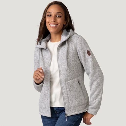 Free Country Women's Mountain Fleece Jacket in Satin Silver