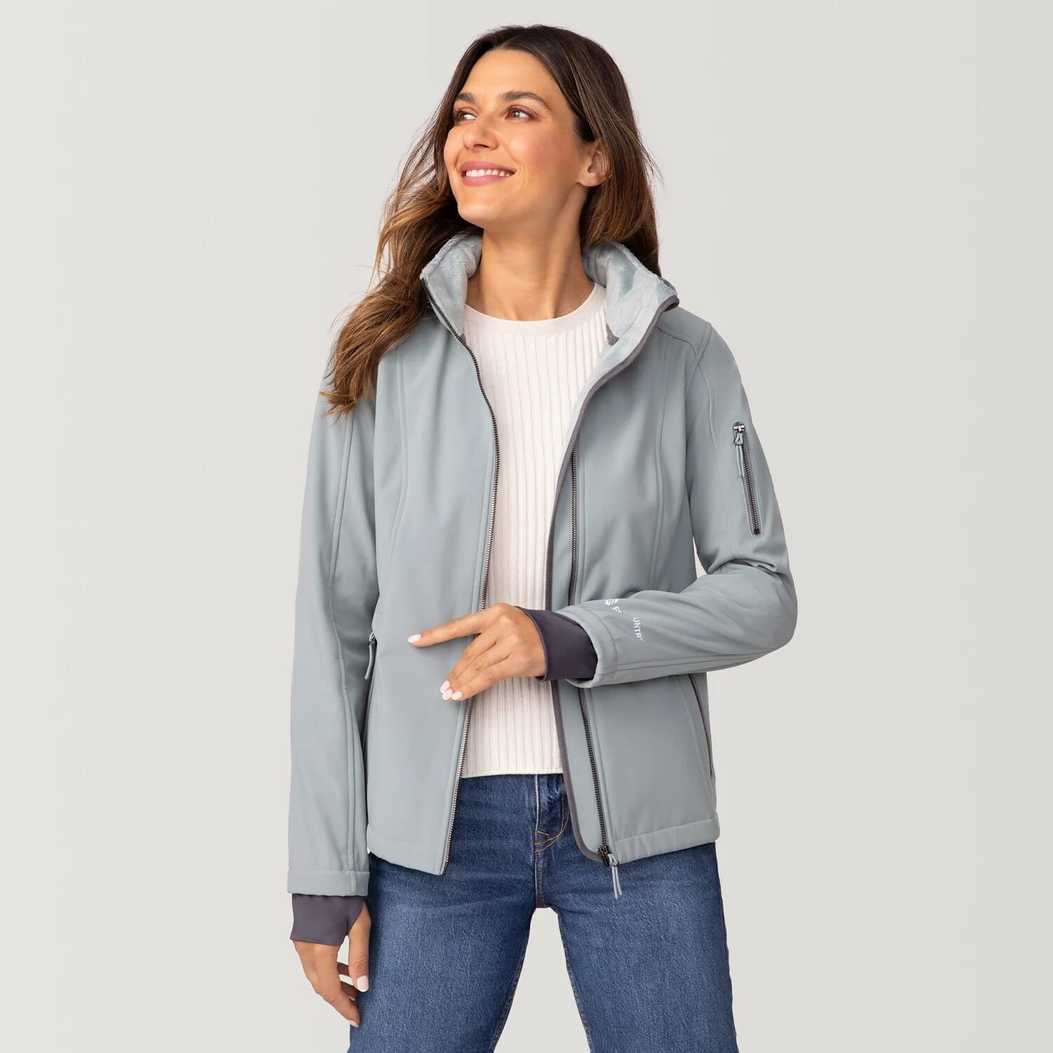 Free Country Women's Aeris II Super Softshell Jacket in Silver Chip