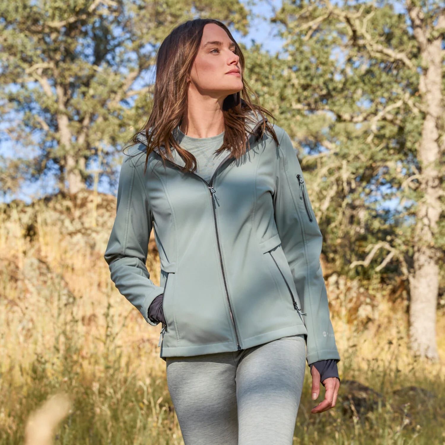 Free Country Women's Aeris II Super Softshell Jacket in Silver Chip