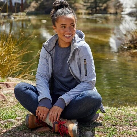 Free Country Women's Aeris II Super Softshell Jacket in Silver Chip