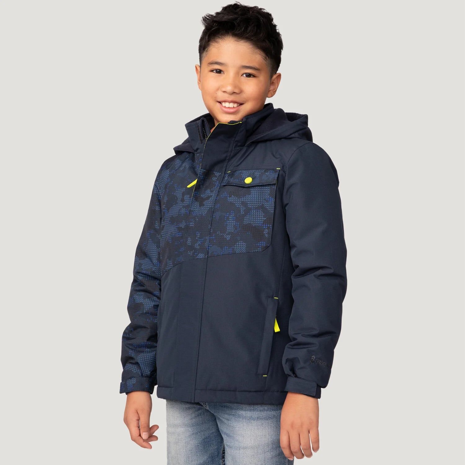 Free Country Boy's Multi Rip Stop Boarder Jacket in Black