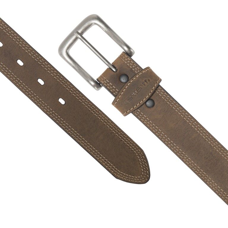 Carhartt Men's Leather Triple Stitch Belt in Dark Brown