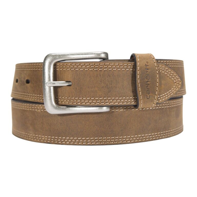Carhartt Men's Leather Triple Stitch Belt in Dark Brown