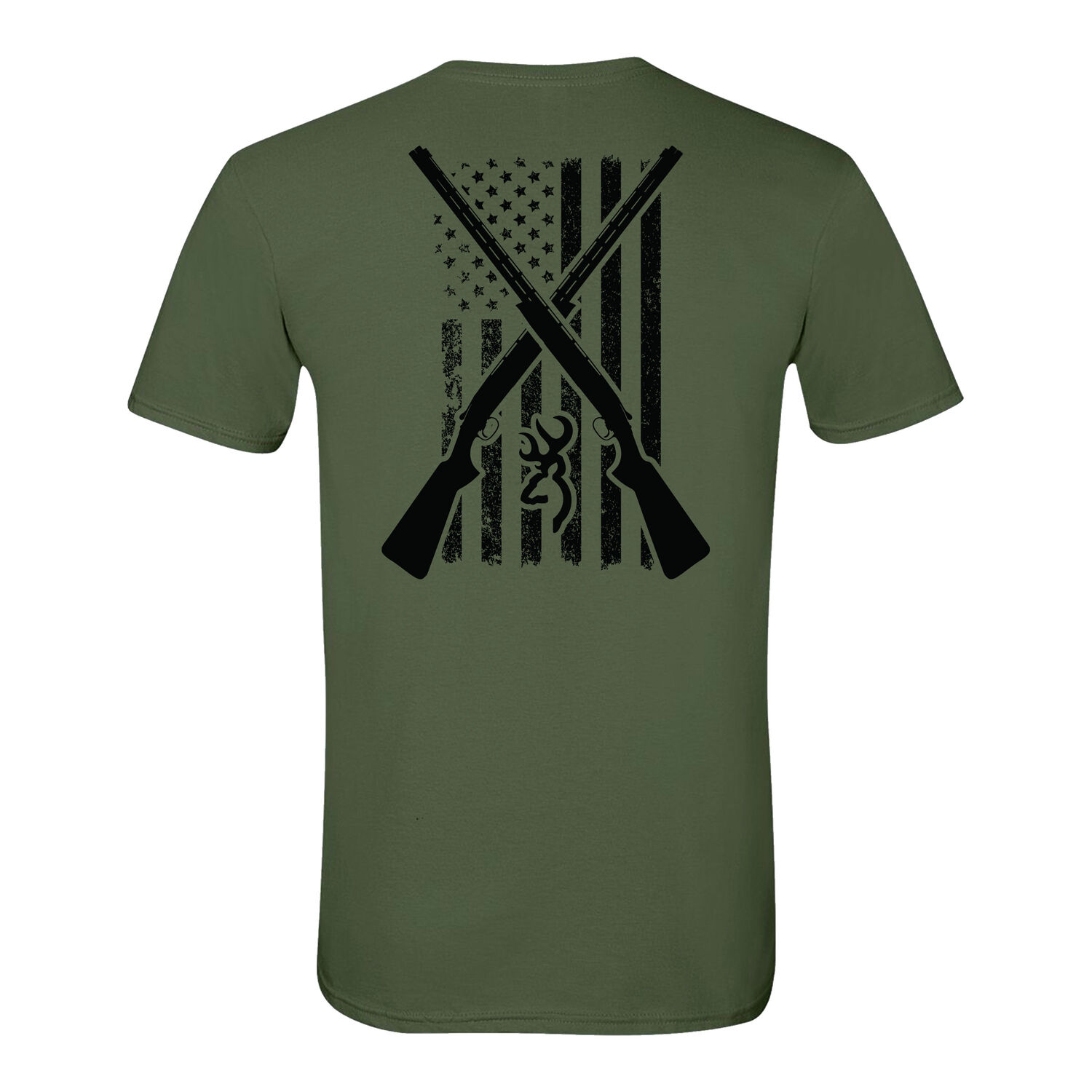 Browning Men's Gun Cross Flag Short Sleeve Shirt