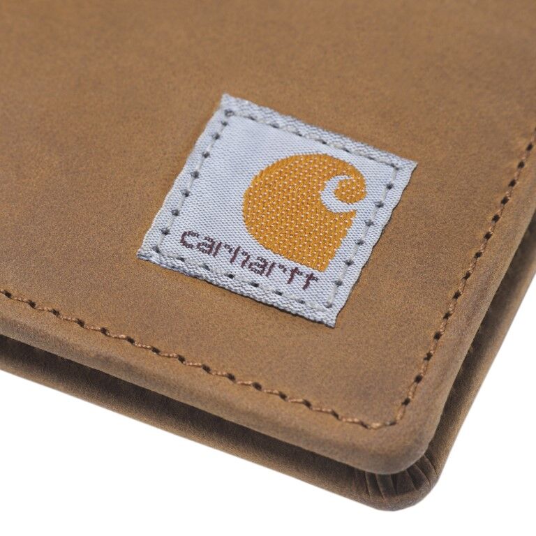 Carhartt Men's Saddle Leather Bifold Wallet in Brown