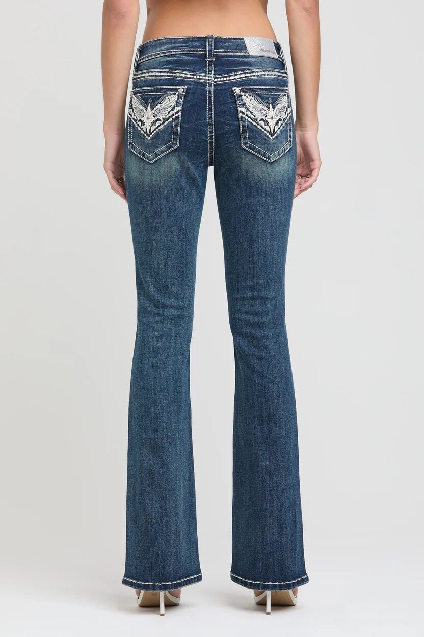 Grace In LA Girl's Western Embroidery Detail Flare Jean