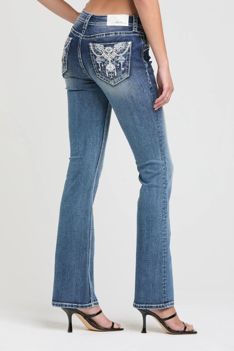 Grace In LA Girl's Western Embroidery Bootcut Jean