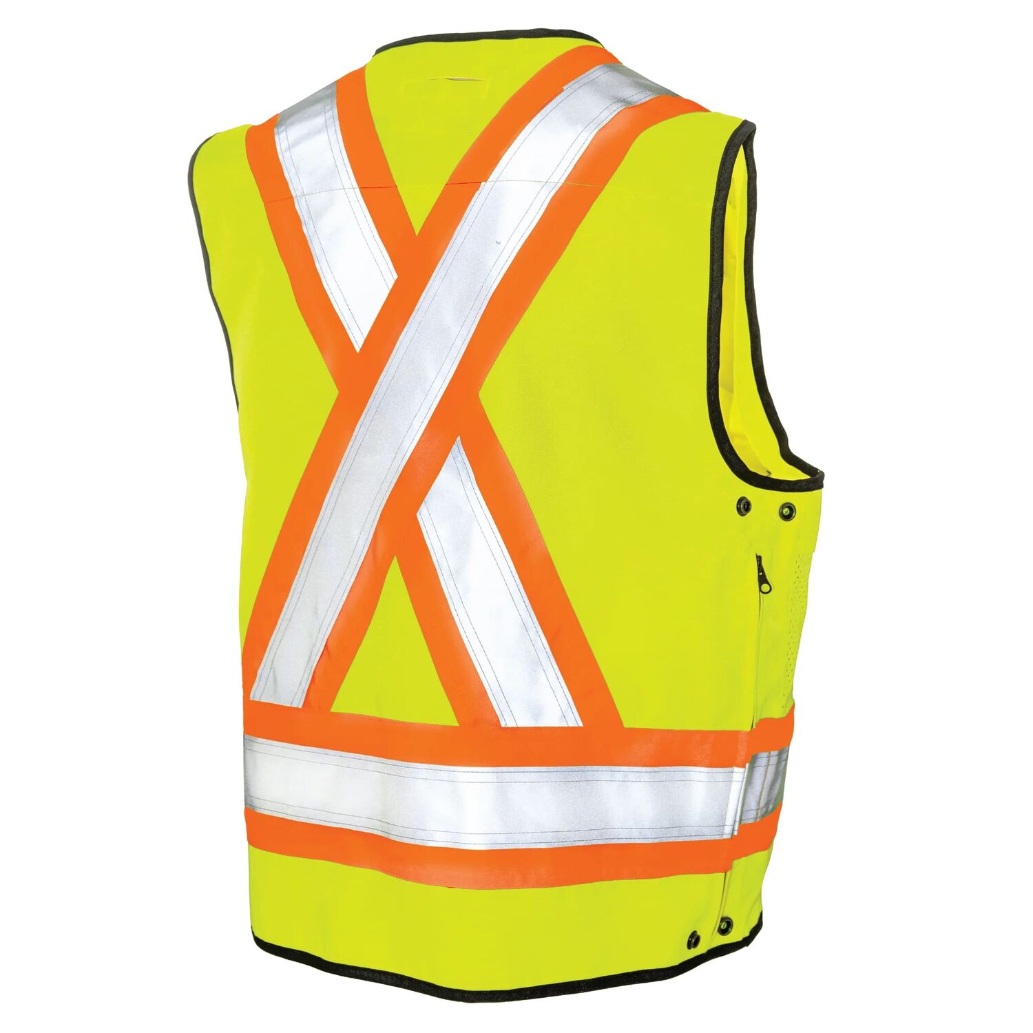 Tough Duck Men's Surveyor Safety Vest in Fluorescent Green