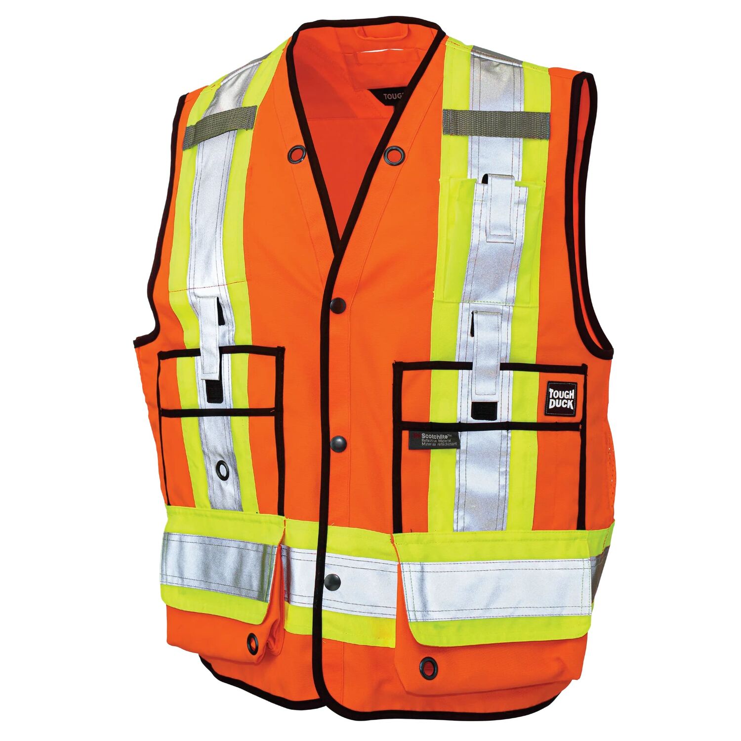 Tough Duck Men's Surveyor Safety Vest in Fluorescent Green