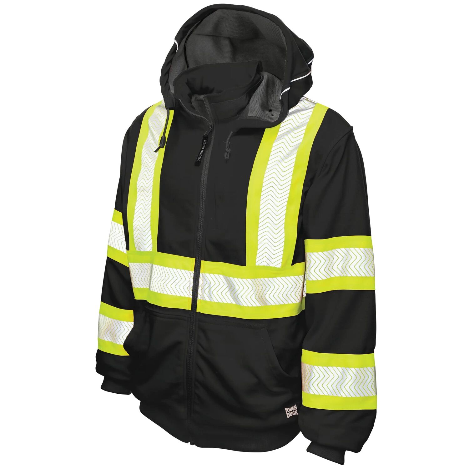 Tough Duck Men's Thermal Lined Safety Hoodie in Fluorescent Green