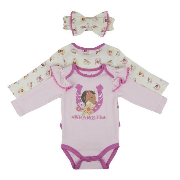 Wrangler Girl's Infant Horseshoe Bodysuit