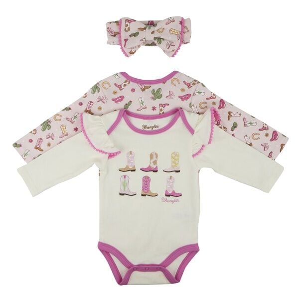 Wrangler Youth's Girl's Infant Cowgirl Boots Bodysuit