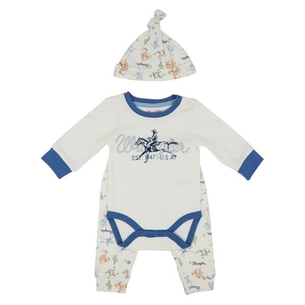 Wrangler Boy's Infant Cowboy Jogger Bodysuit