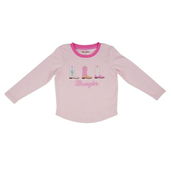 Wrangler Girl's Toddler Cowgirl Boots Long Sleeve T-Shirt