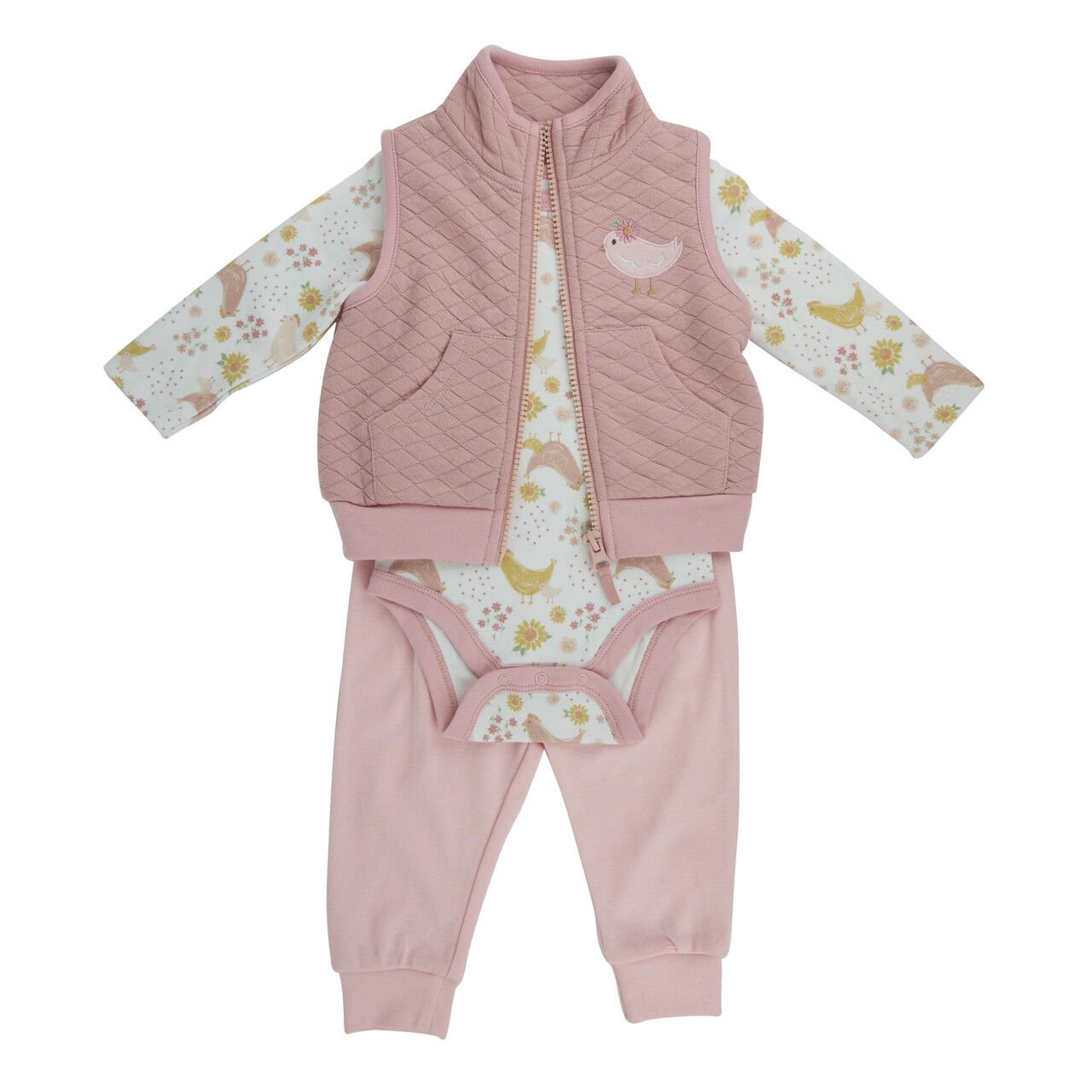Wrangler Girl's Infant Chick 3-Piece Vest Set