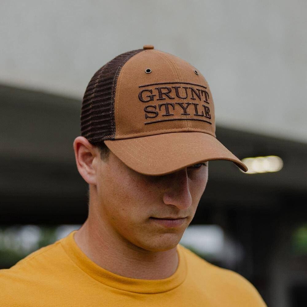 Grunt Style Men's Stacked Logo Hat in Brown