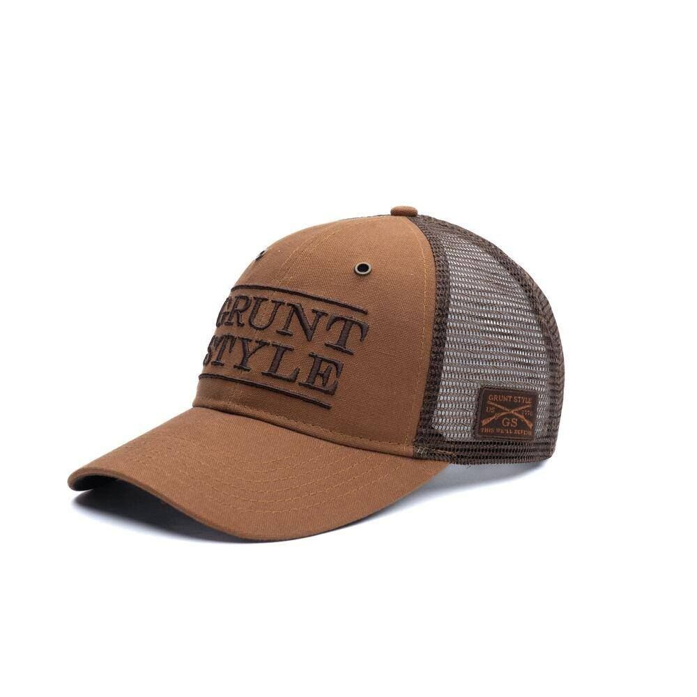 Grunt Style Men's Stacked Logo Hat in Brown Hats Grunt Style