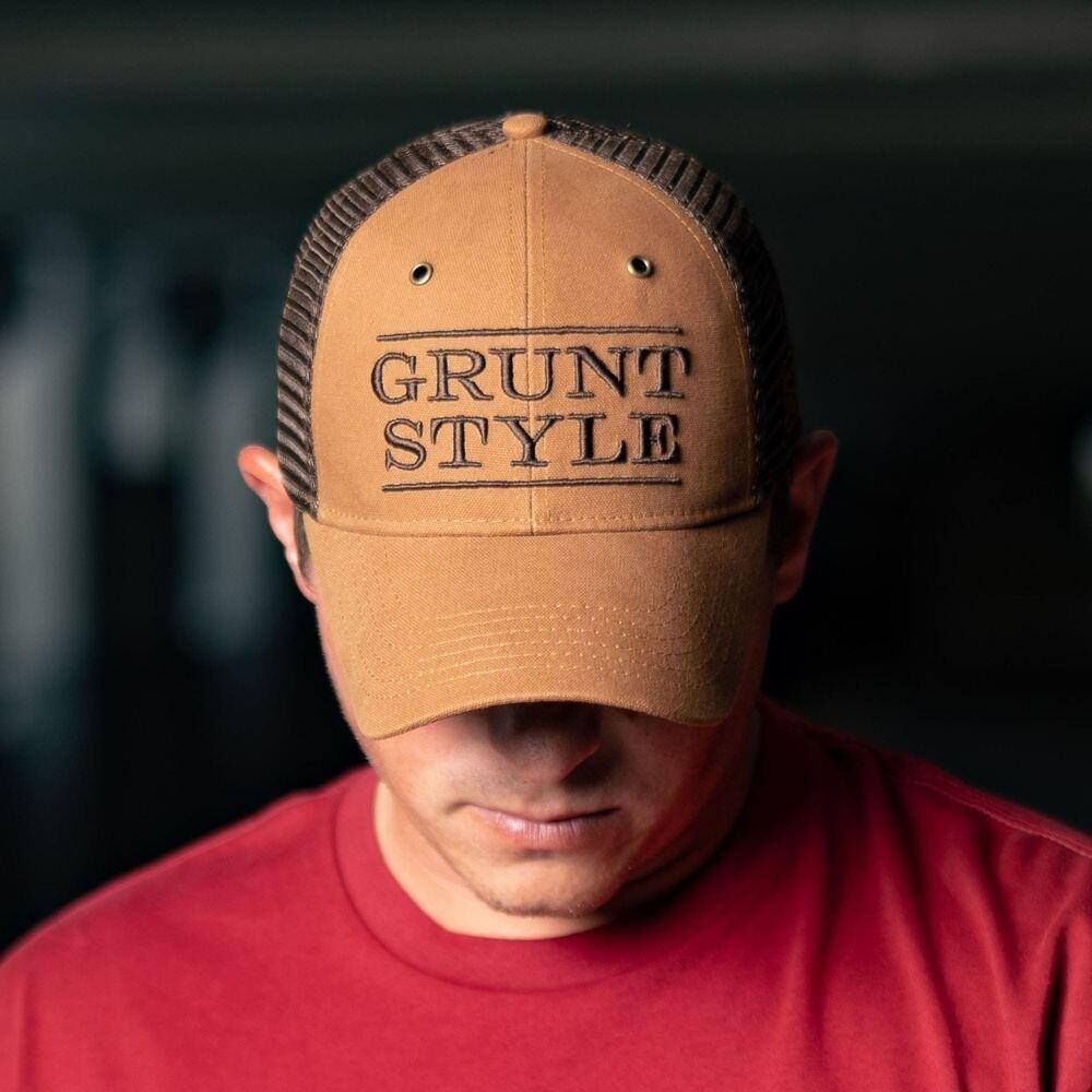 Grunt Style Men's Stacked Logo Hat in Brown