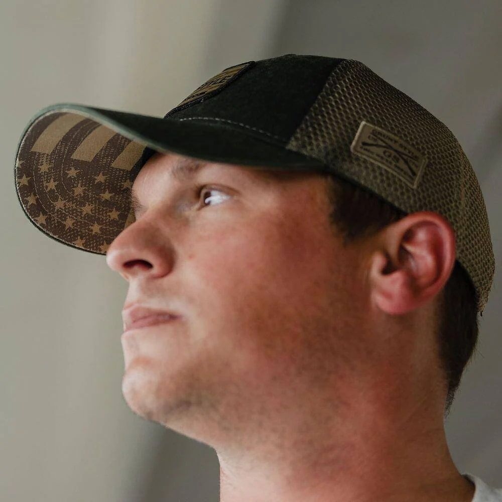 Grunt Style Men's Old Glory Patch Hat in Grey