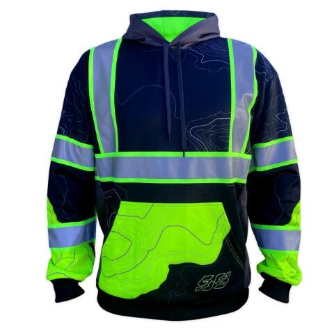 SafetyShirtz Men's SS360° Stealth Topo Type O Enhanced Visibility Reflective Safety Hoodie