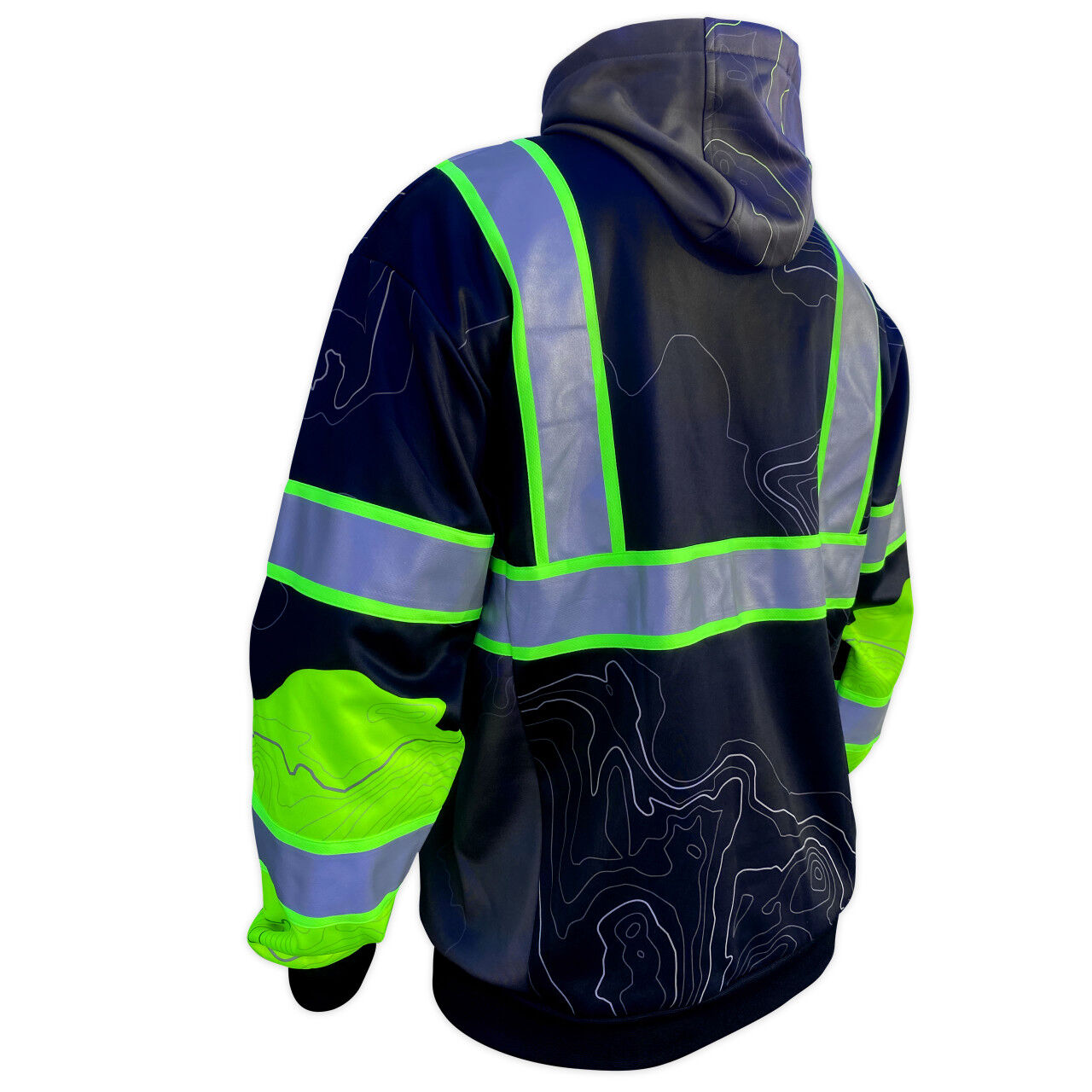 SafetyShirtz Men's SS360° Stealth Topo Type O Enhanced Visibility Reflective Safety Hoodie