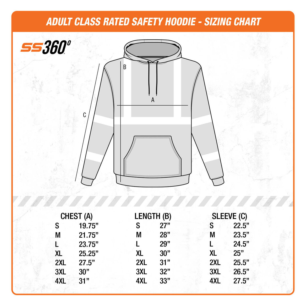 SafetyShirtz Men's SS360° Stealth Topo Type O Enhanced Visibility Reflective Safety Hoodie