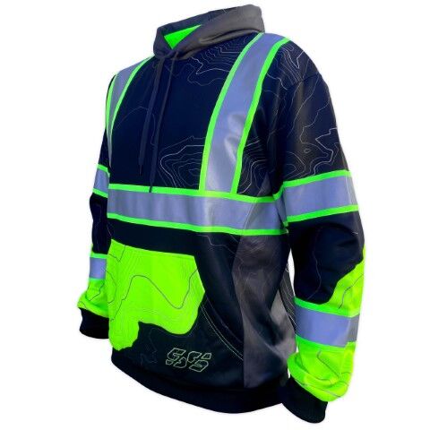 SafetyShirtz Men's SS360° Stealth Topo Type O Enhanced Visibility Reflective Safety Hoodie