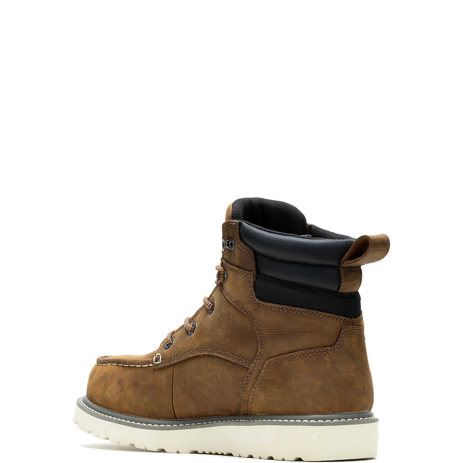 Wolverine Men's Trade Wedge 6-in Moc Toe Steel Toe Work Boot in Sudan Brown