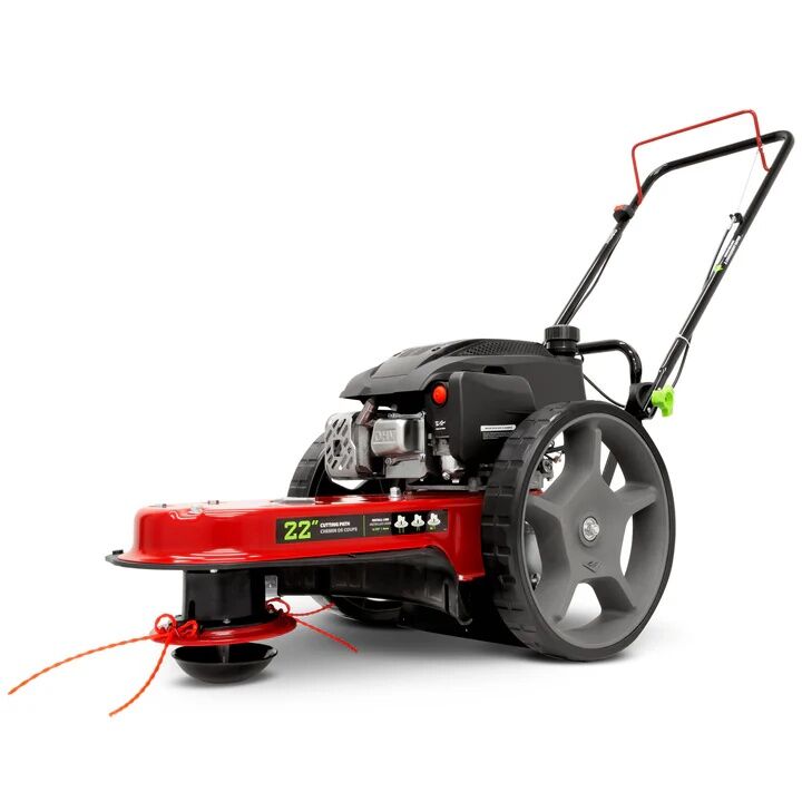 Earthquake 22-In Gas Wide Wheel Walk Behind Push Trimmer Mower