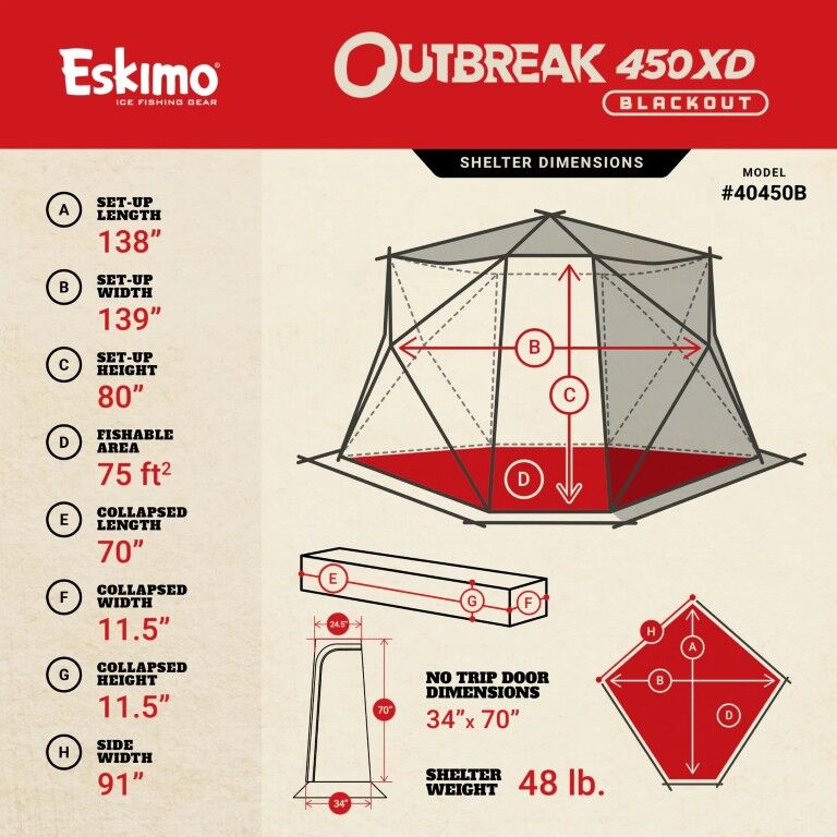 Eskimo Outbreak 450XD Blackout Ice Shelter