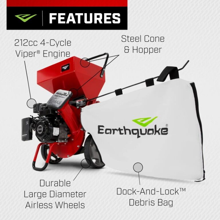 Earthquake K32 212cc Gas Chipper Shredder