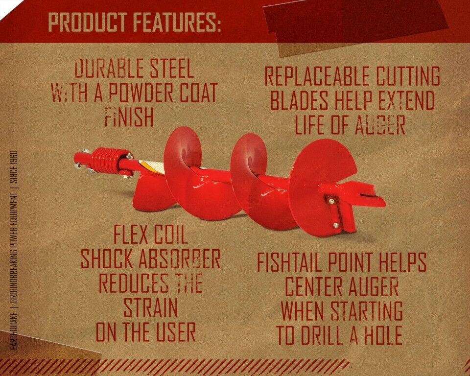 Earthquake General Purpose Earth Auger Bit, 8-In