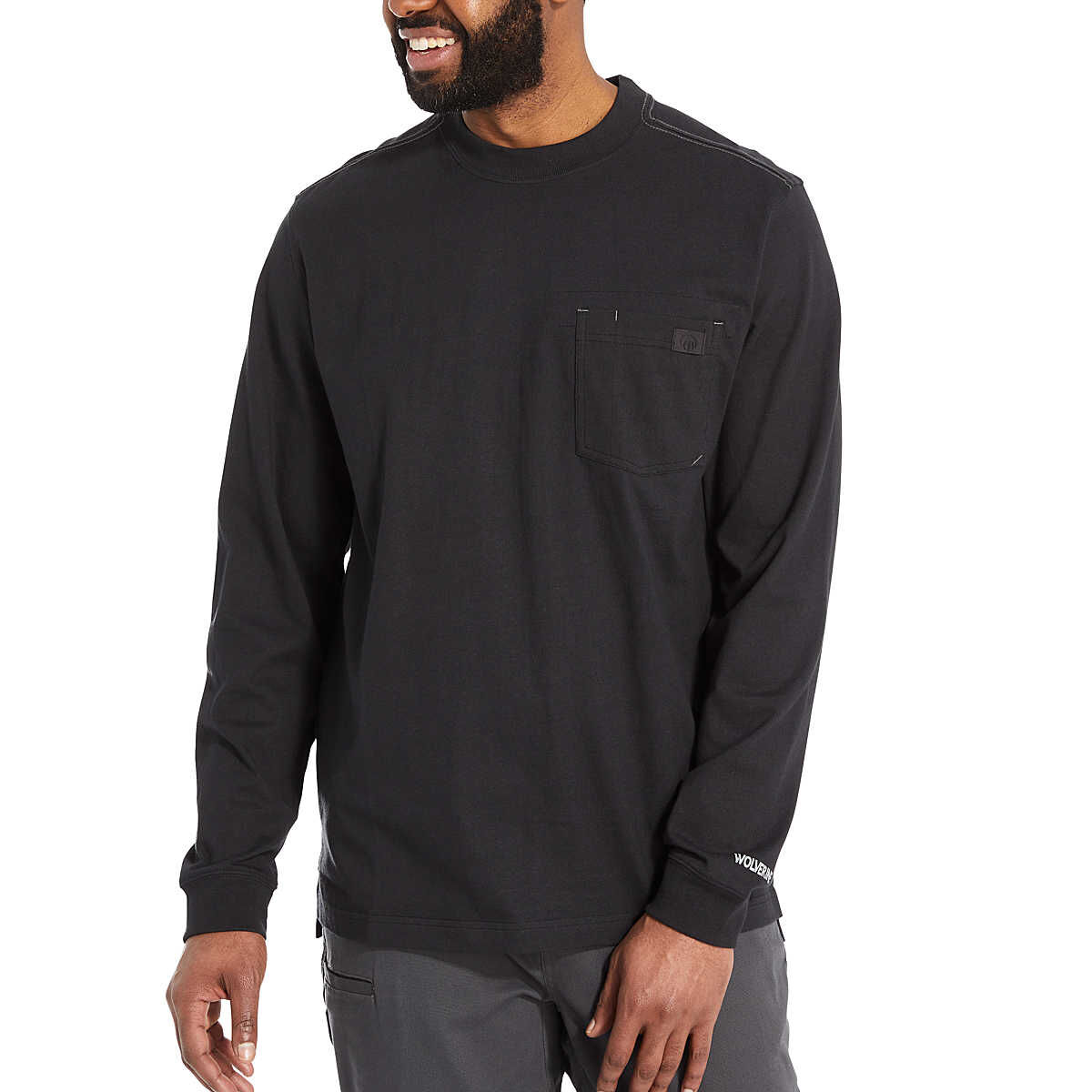 Wolverine Men's Guardian Cotton Long Sleeve Pocket T-Shirt