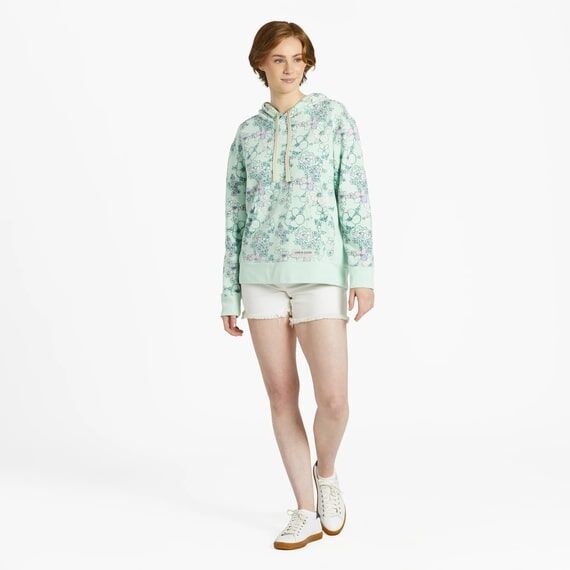 Life Is Good Women's Floral Garden Pattern Simply True Fleece Hoodie