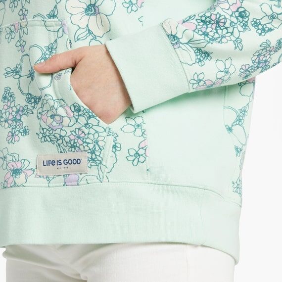 Life Is Good Women's Floral Garden Pattern Simply True Fleece Hoodie