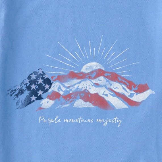 Life Is Good Women's Purple Mountain Majesty Crusher-LITE V-Neck T-Shirt in Cornflower Blue