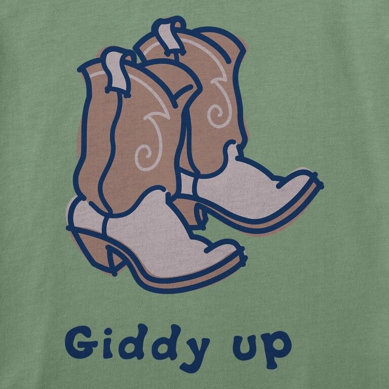 Life Is Good Women's Giddy Up Cowboy Boots Long Sleeve Crusher V-Neck Shirt