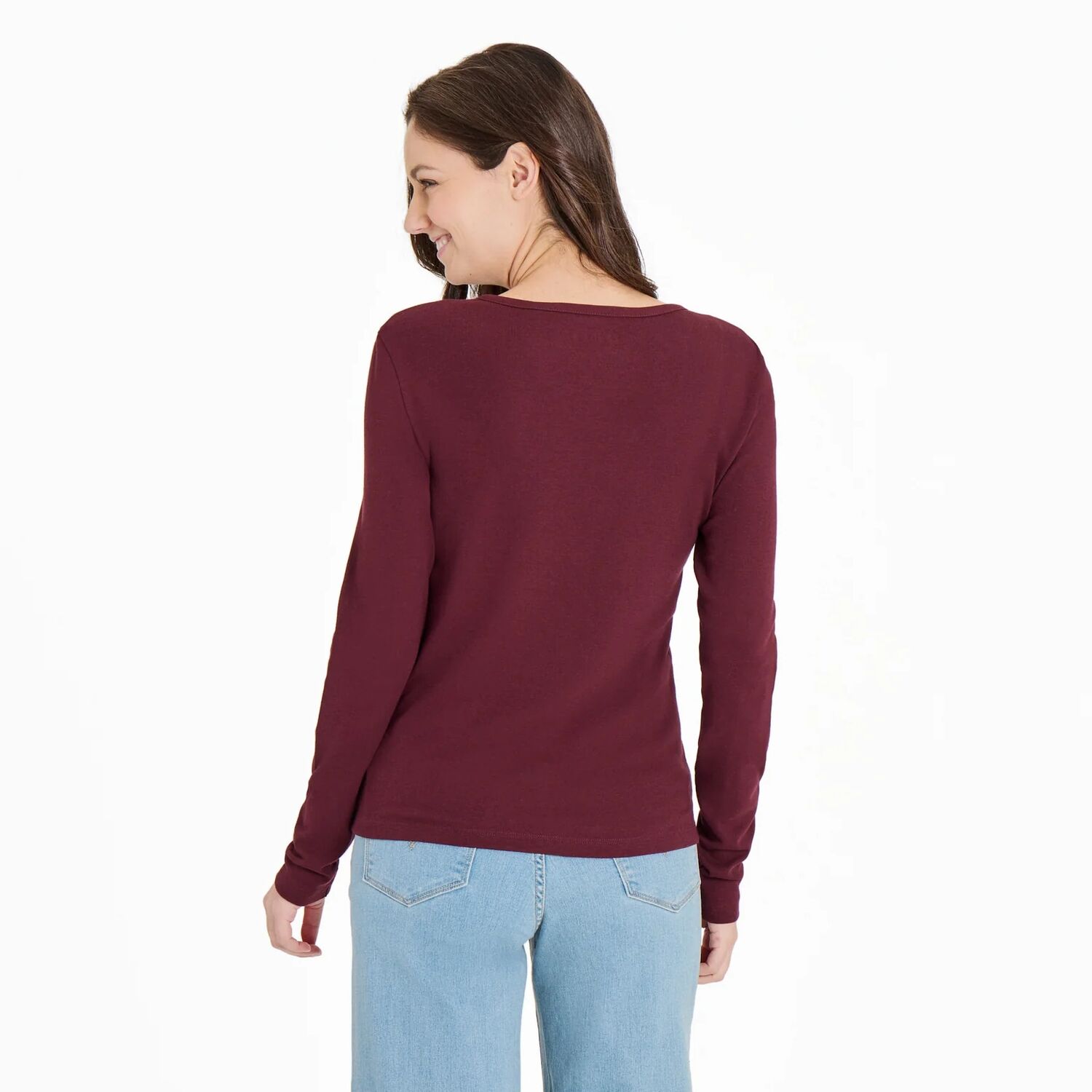 Life Is Good Women's Solid Modal Ribbed Henley Shirt