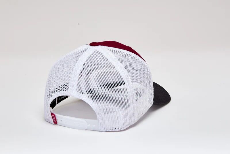 Kimes Ranch Men's American Trucker Hat in Burgundy