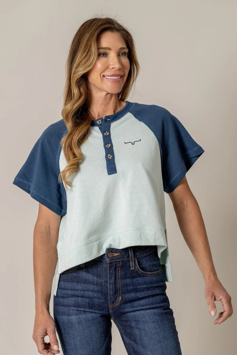 Kimes Ranch Women's Hellena Cropped Henley Shirt