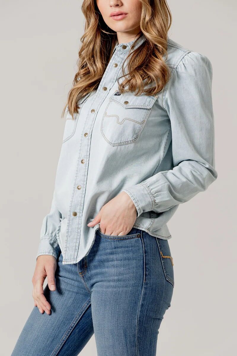 Kimes Ranch Women's Jane Denim Snap Button Up Shirt
