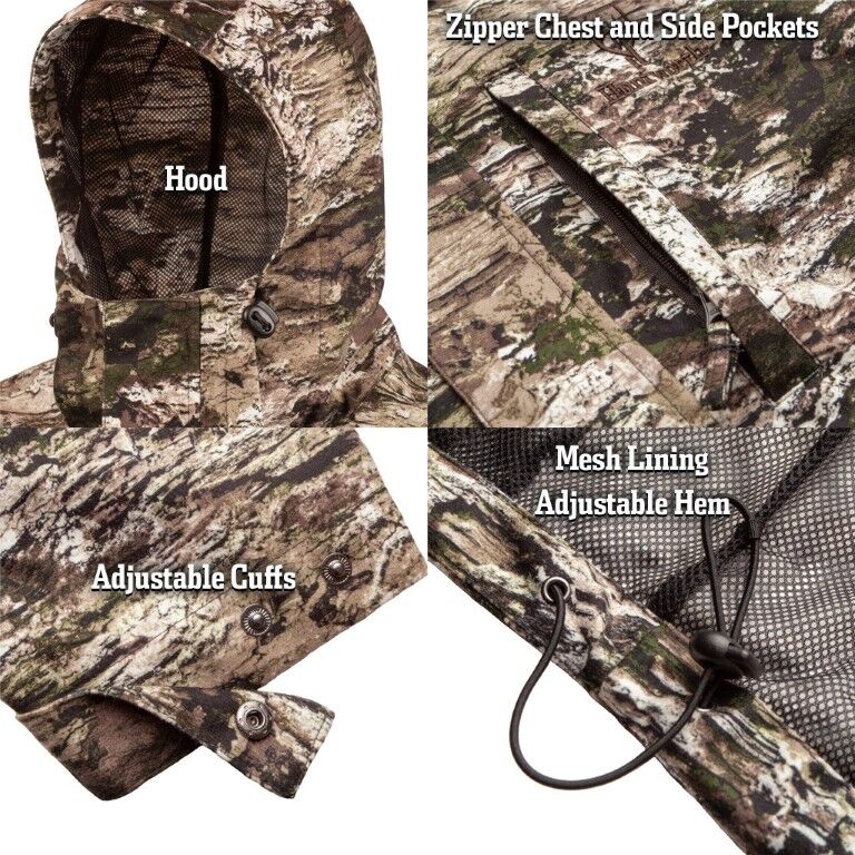 Huntworth Men's Winsted Lightweight, Waterproof, Tricot Hunting Rain Jacket