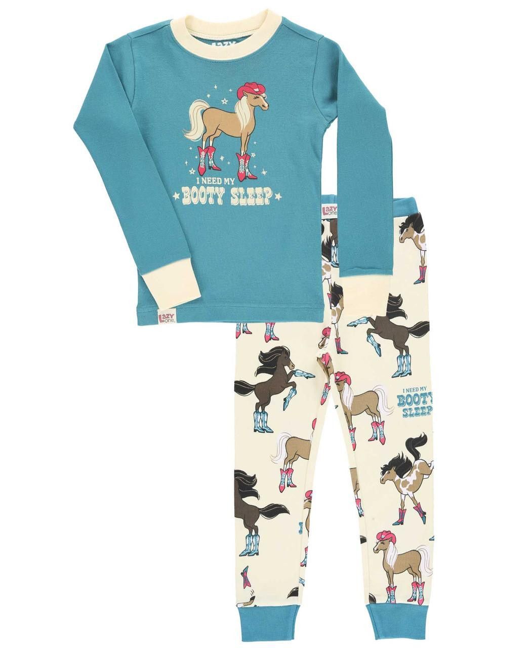 LazyOne Kids' Booty Sleep Horse Long Sleeve PJ's