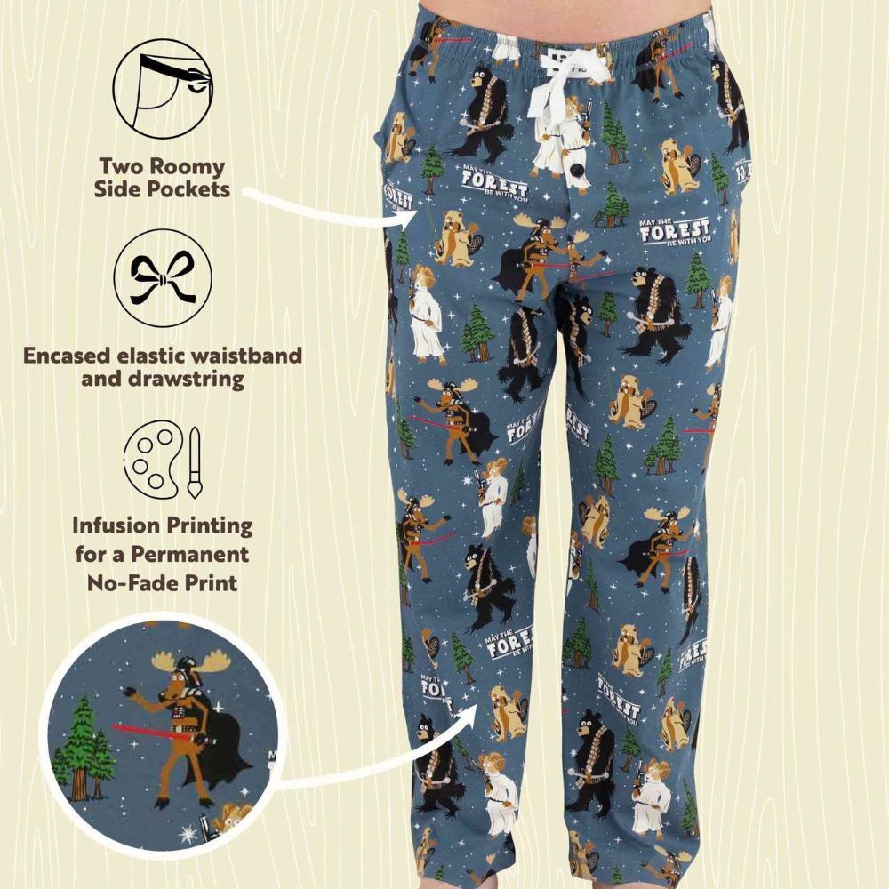 LazyOne Men's May the Forest Be With You Moose PJ Pant