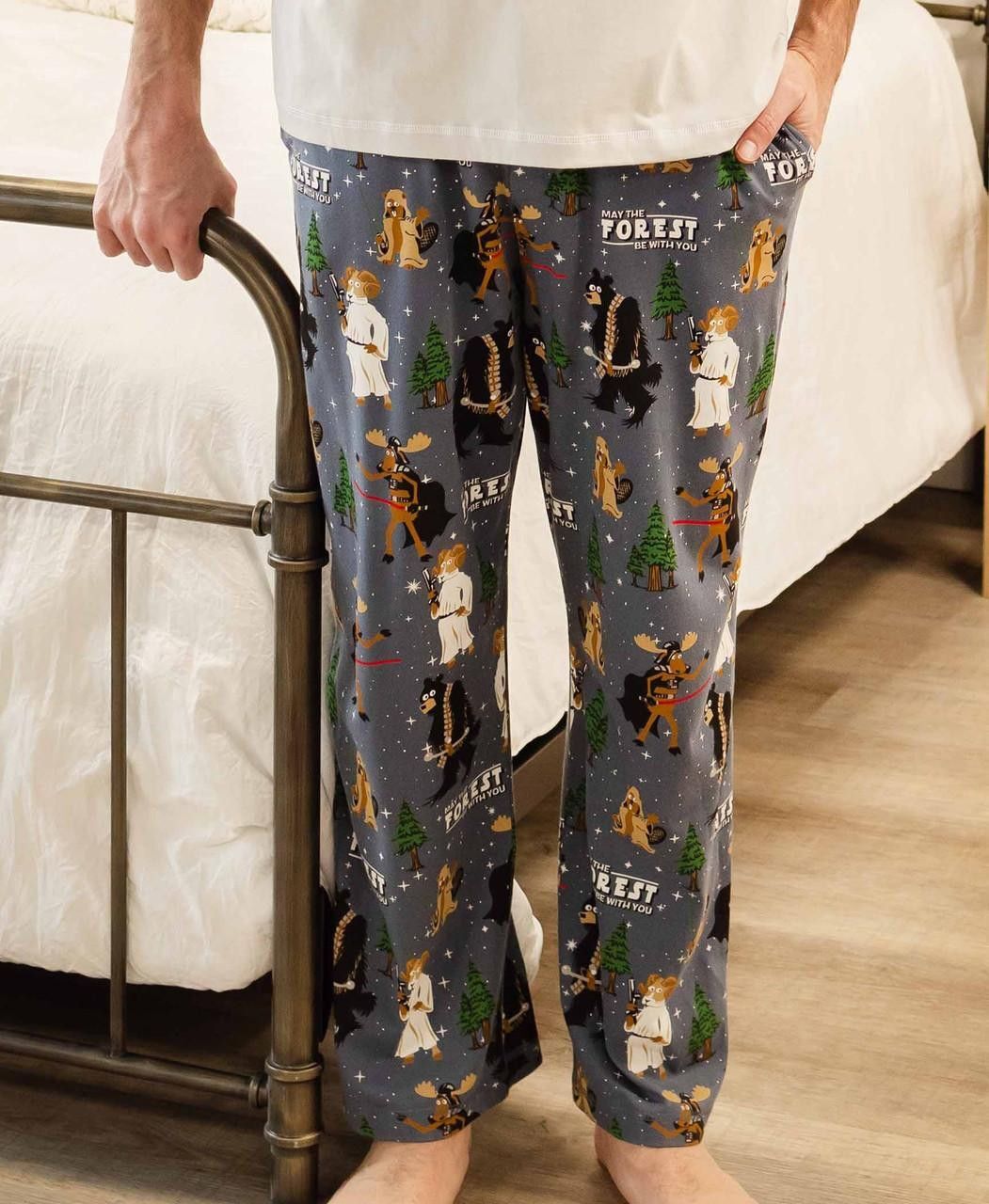 LazyOne Men's May the Forest Be With You Moose PJ Pant