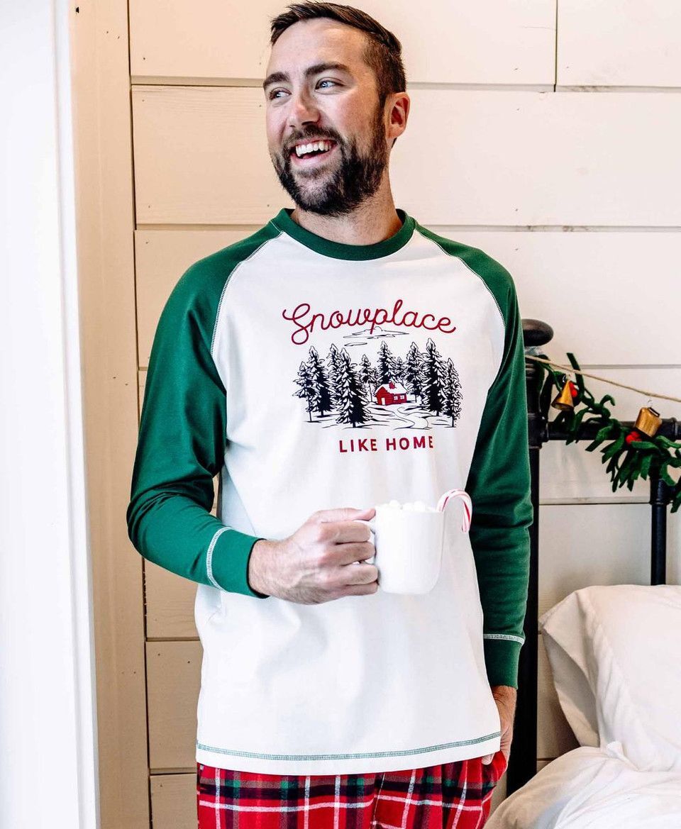 LazyOne Men's Snowplace Like Home Long Sleeve PJ Tee