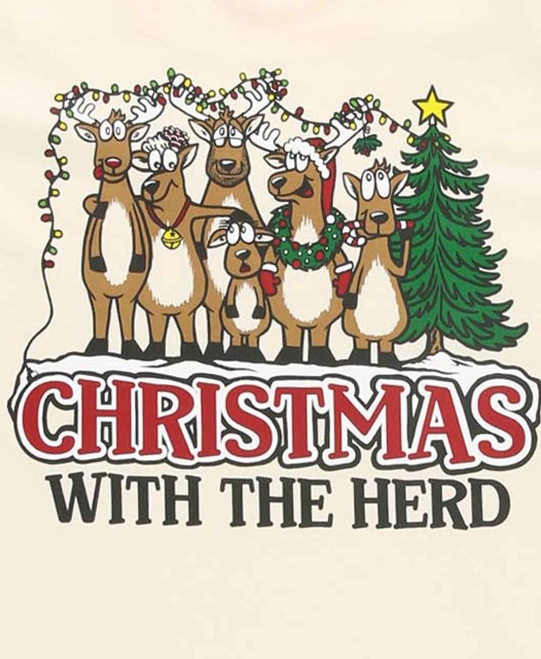 LazyOne Men's Christmas With the Herd Long Sleeve PJ Tee