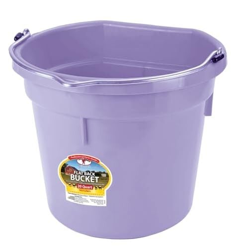 Little Giant Flat Back Lavender Plastic Bucket, 20-Qt