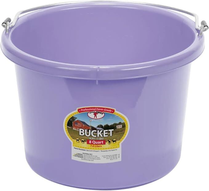 Little Giant Plastic Lavender Animal Feed Bucket, 8-Qt